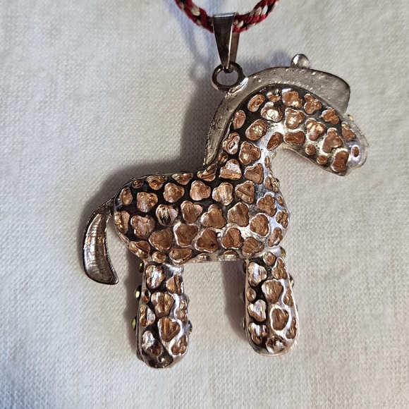 Enamel Zebra Pendant with Cord - Picture 4 of 6